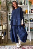 Bateau Needlecord Lazy Layer Top Navy